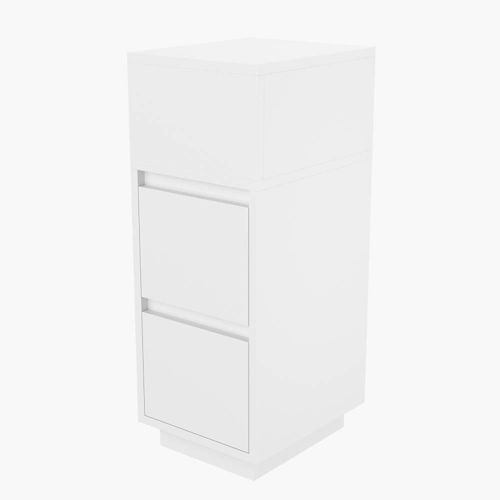 Minimalist Bedside Table With Drawers | White