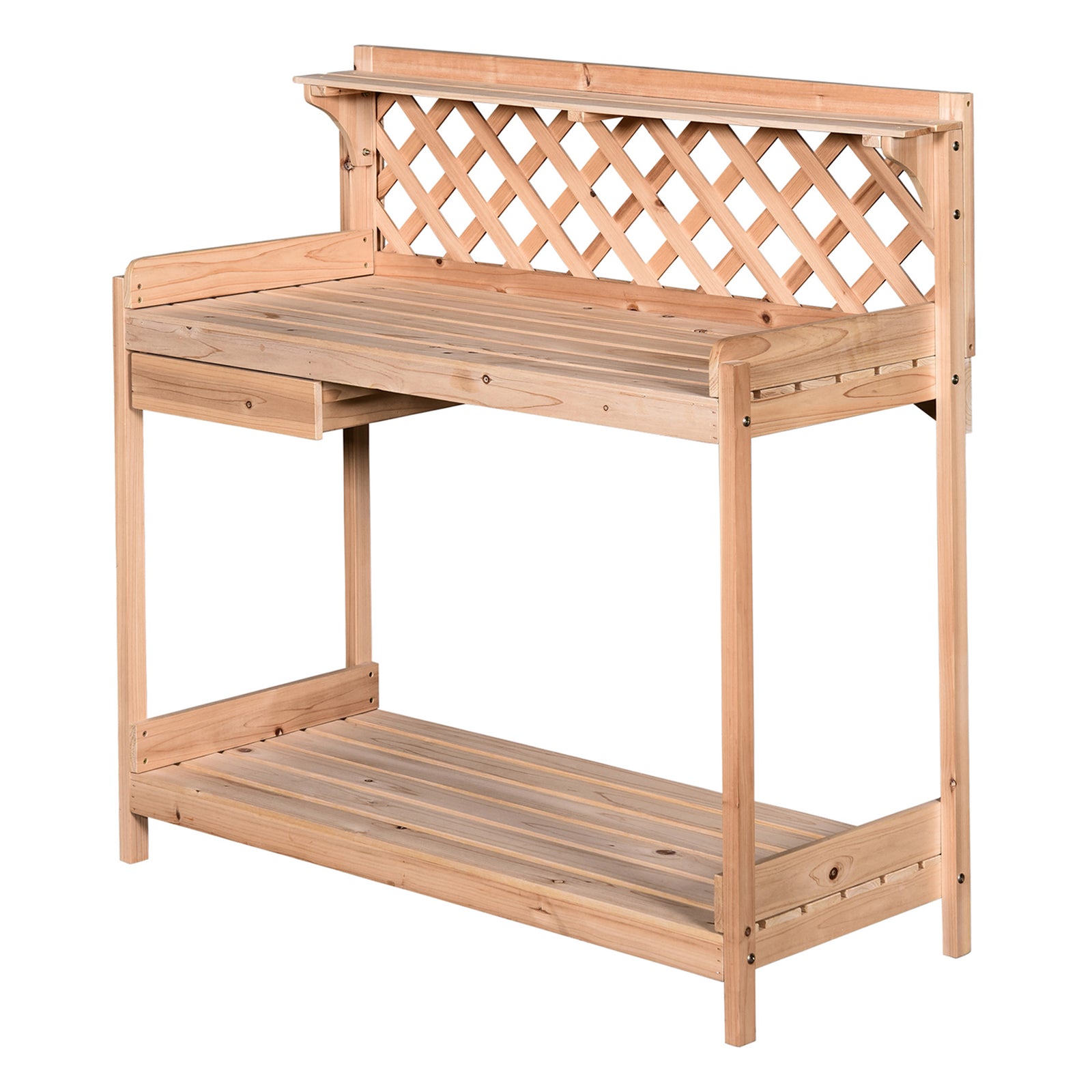 Wooden Potting Table, Work Bench Storage