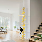 242cm Adjustable Floor-to-ceiling Cat Tower W/ Anti-slip Kit | Yellow