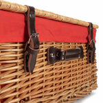 Wicker 55cm Buff Empty Picnic Basket Unlined | Red