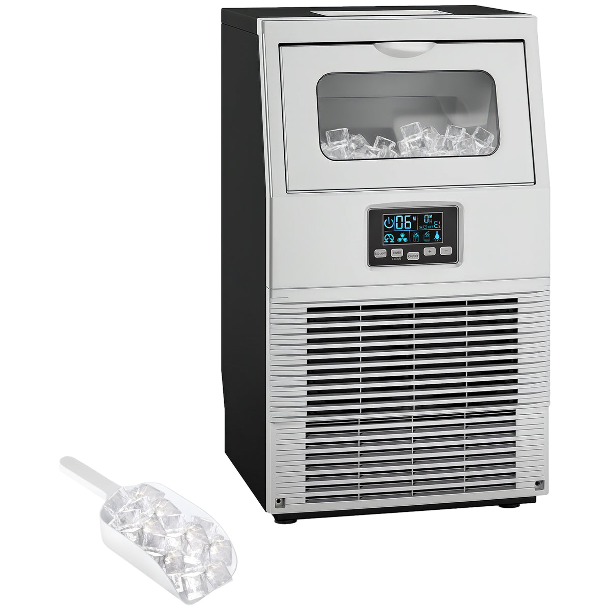 HOMCOM Commercial Ice Maker With 4kg Ice Storage For Home Restaurant