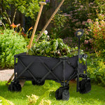 Outdoor Pull Along Folding Garden Trolley For Beach Camping | Black