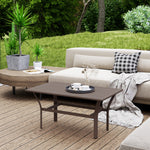 Brown Metal Garden Coffee Table, Slatted