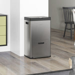 3 Compartment Kitchen Bin, 56l With Wheels