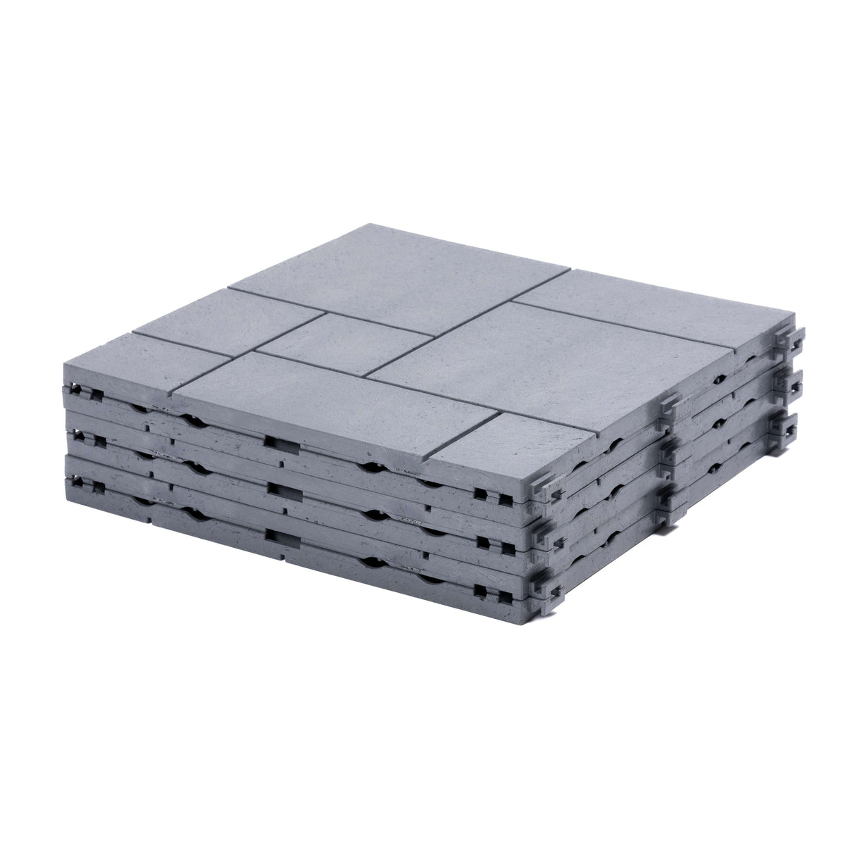 Pack Of 10 Mosaic Composite Interlocking Decking Tiles | Light Grey