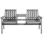 2-seater Wooden Garden Bench W/ Armrest