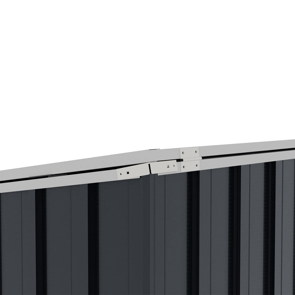 Outdoor Metal Storage Shed For Garbage Bins, Lockable Trash Can Storage With Pent Roof