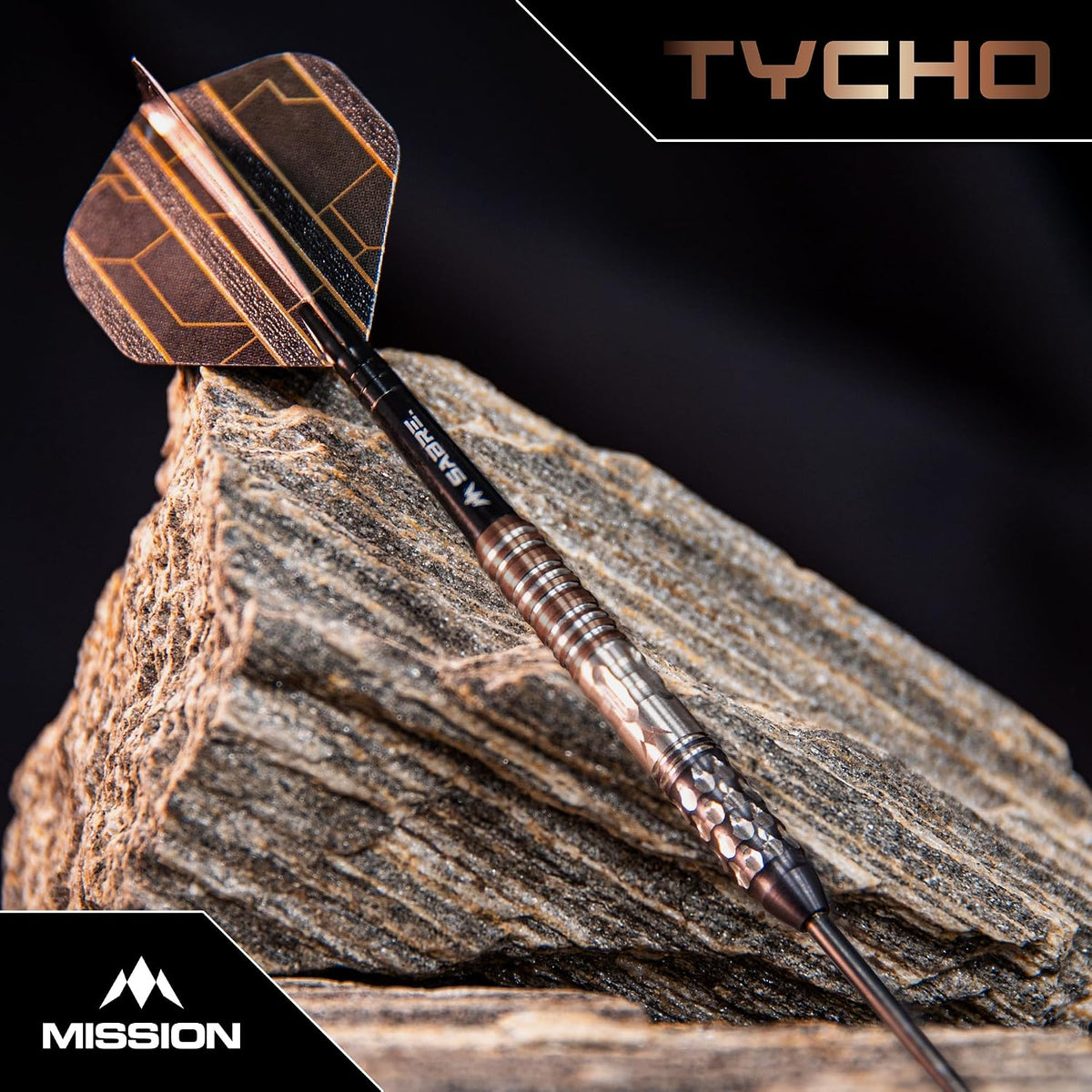Tycho Darts - Steel Tip - 90% Tungsten | 22g | Black