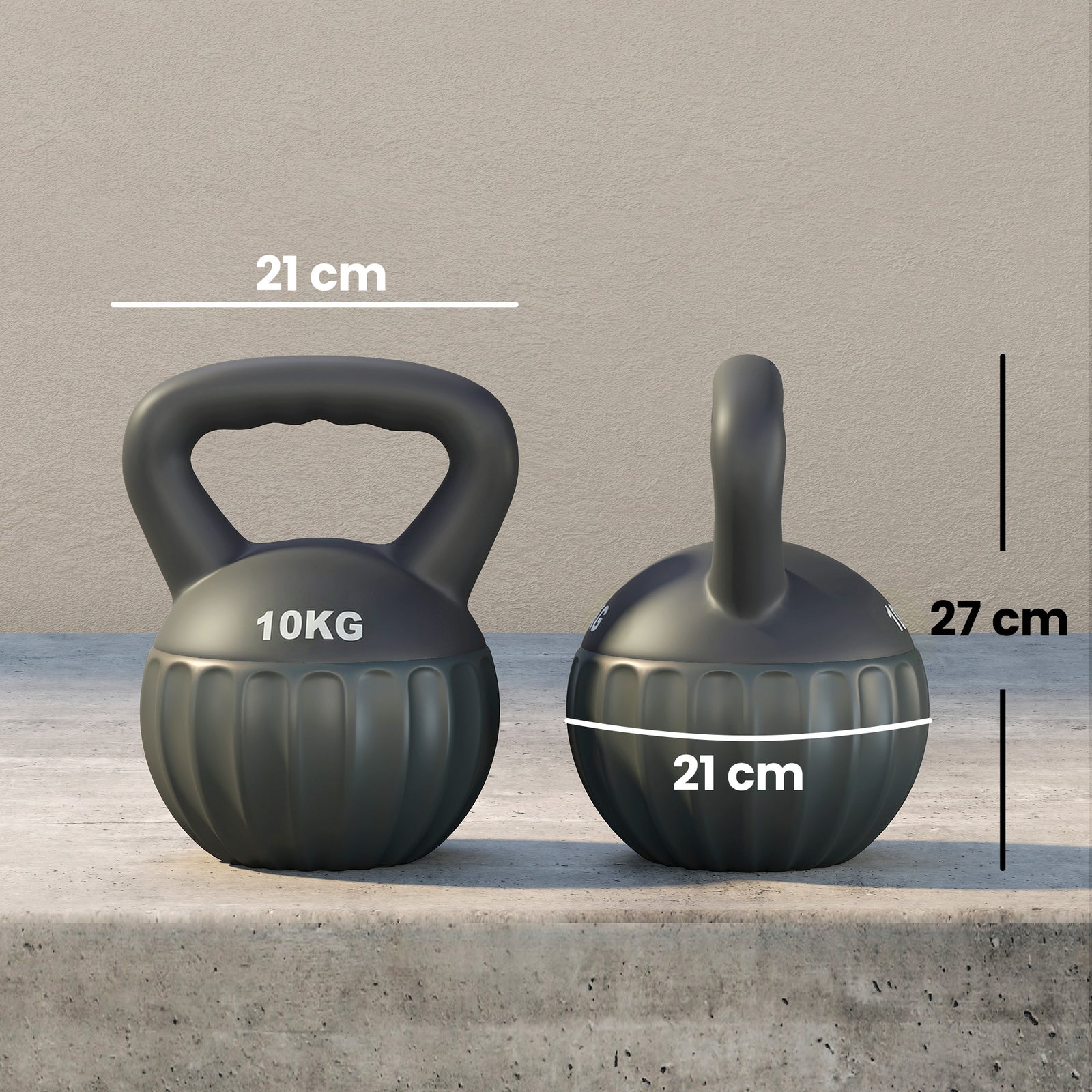 Kettlebell With Non-slip Handle | 10kg | Grey