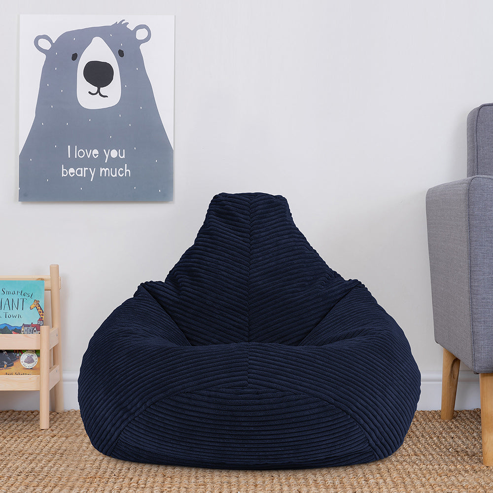 Kids Dalton Cord Bean Bag Chair | Navy Blue