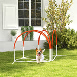 Dog Agility Equipment Set With 4 Pcs Weave Pole, Orange