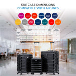 Set Of 3 Hard Shell Suitcase Cabin & Check In Cases With Tsa Lock - Overhead Cabin With Medium & Large Check-in Bag | Set of 3 | Black Gloss