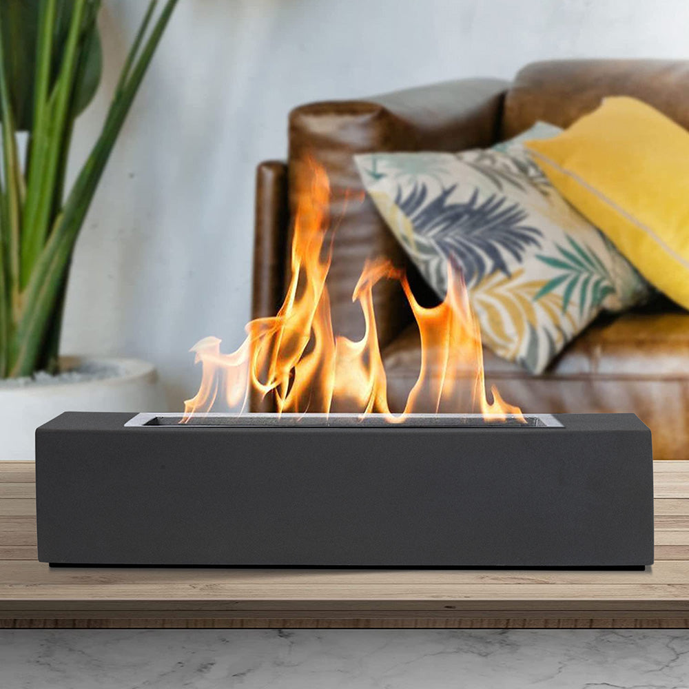 Concrete Rectangle Bio-ethanol Outdoor Tabletop Fireplace