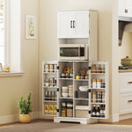 HOMCOM Storage Cabinet With Doors And Open Storage Shelf, White
