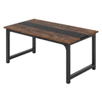 Dining Table 4-6 Seater Retro Kitchen Adjustable Foot For Home Walnut | Brown