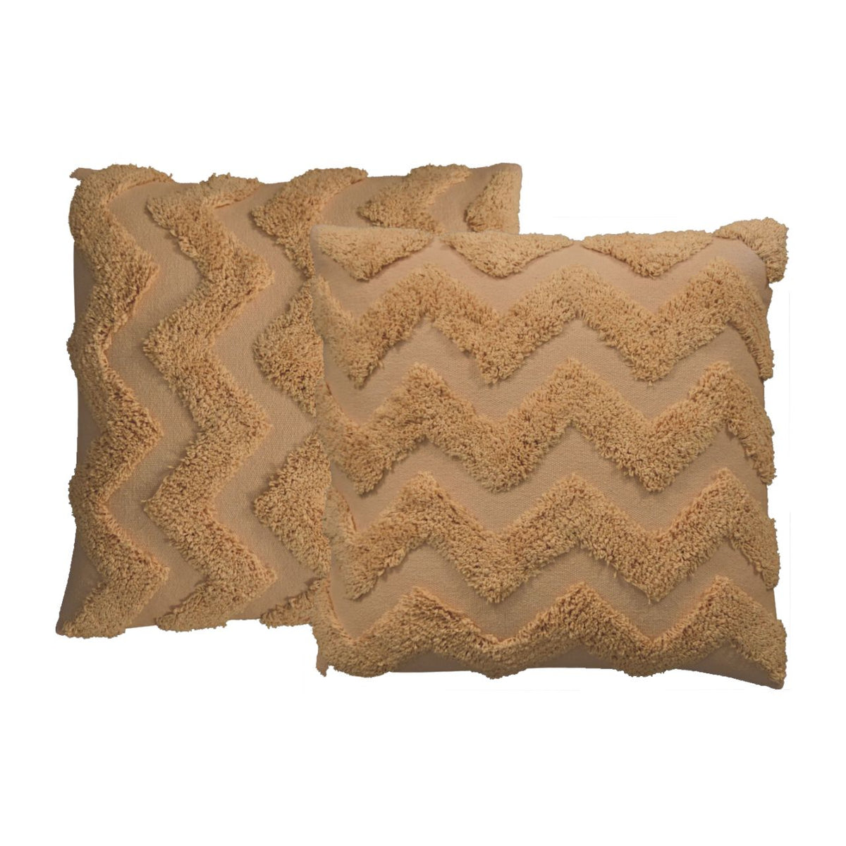 Zig-zag Cushion Set | Set of 2 | Mustard