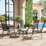 Set Of 4 Garden Dining Chair Set Outdoor With High Back