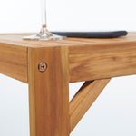C-shaped Wooden Outdoor Side Table