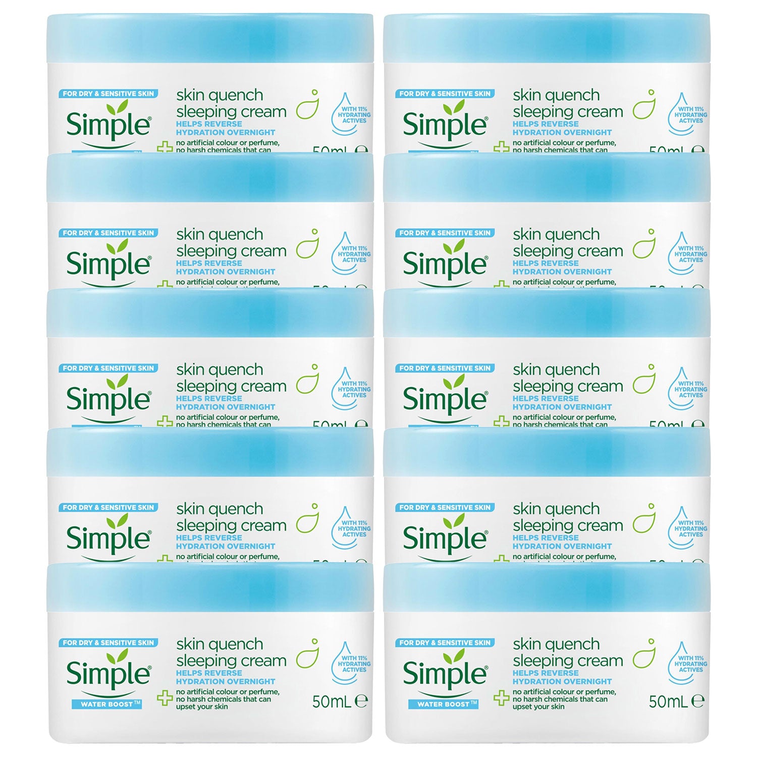 Water Boost Night Cream, 50ml, 10pk | Set of 10