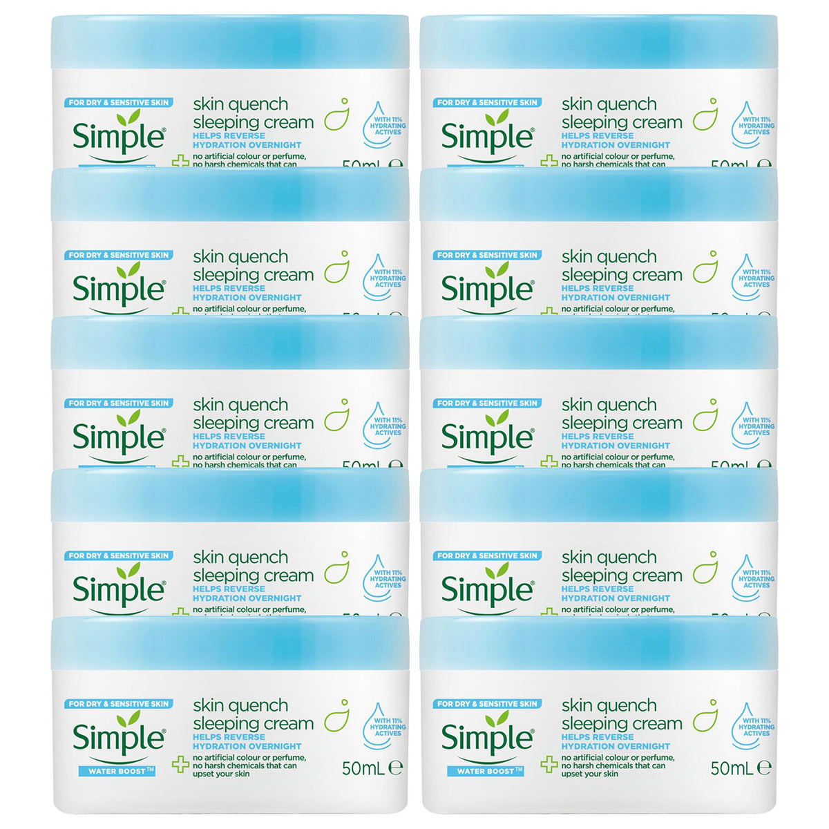 Water Boost Night Cream, 50ml, 10pk | Set of 10