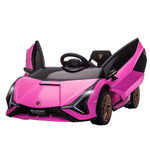 Lamborghini Sian 12v Kids Electric Ride On Car Toy W/ Remote Control | Pink