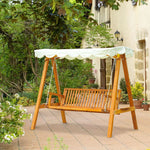 Swing Chair Swinging Wooden Hammock Garden Outdoor Canopy | Cream