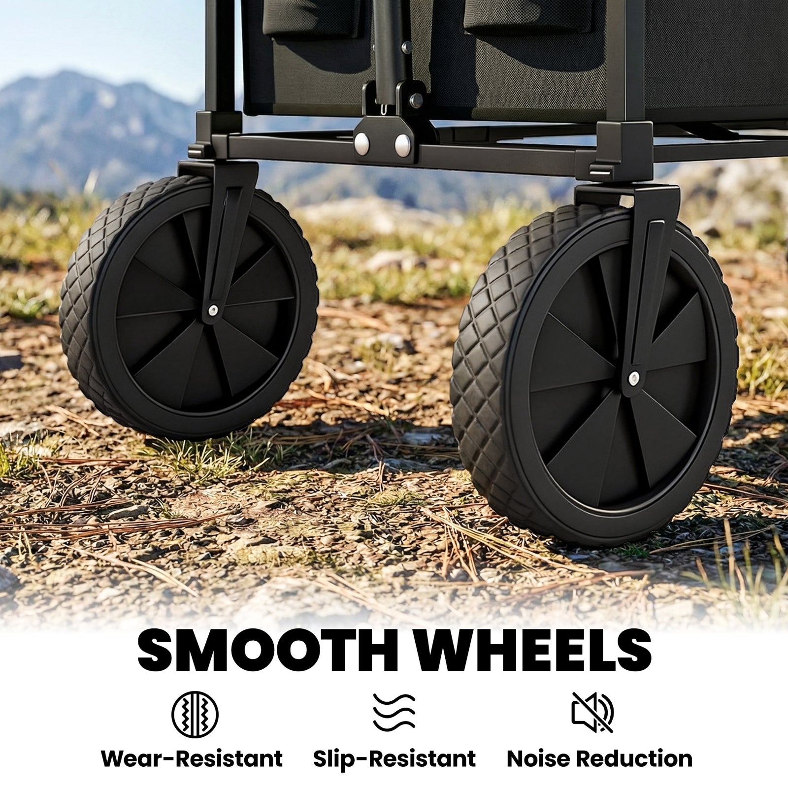 95l Foldable Festival Trolley On Wheels | Black