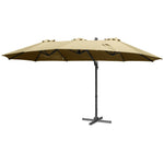4.5m Large Double-sided Patio Parasol, Khaki