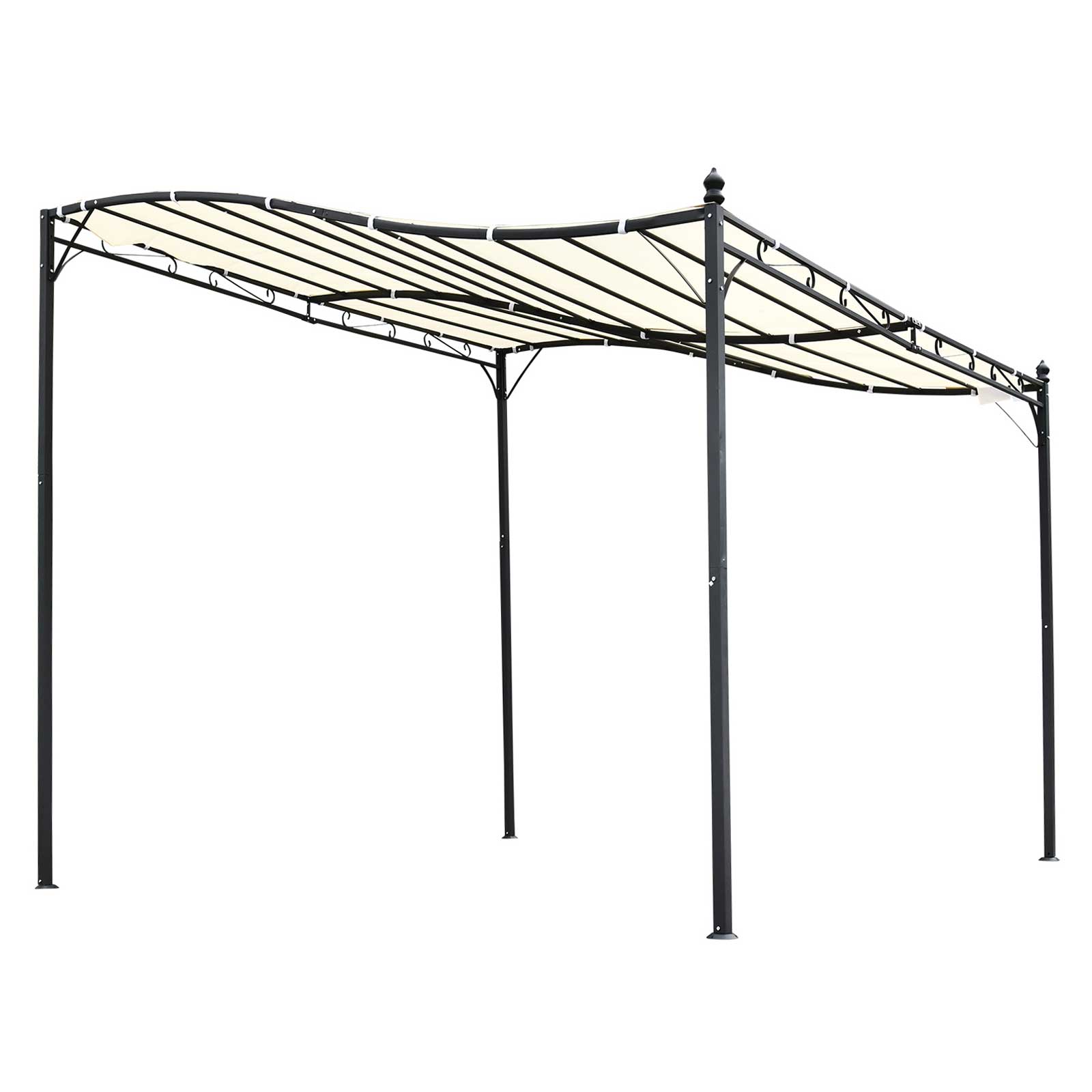 Gazebo Backyard Pool Garden Pergola Canopy Sun Shade Top | Medium | Cream