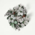 HOMESCAPES Mint Green & Silver Christmas Wreath