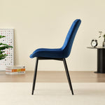 Stylish Miami Dining Table Set With 4 Velvet Amelia Chairs | Blue