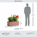 Zinc Galvanised Trough Planter | 100cm x 40cm x 40cm | Rose Gold