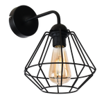 Colin Black Wall Lamp 1xe27 Hand Made Matt Black Cage Style Lamps Creating Industrial Chic