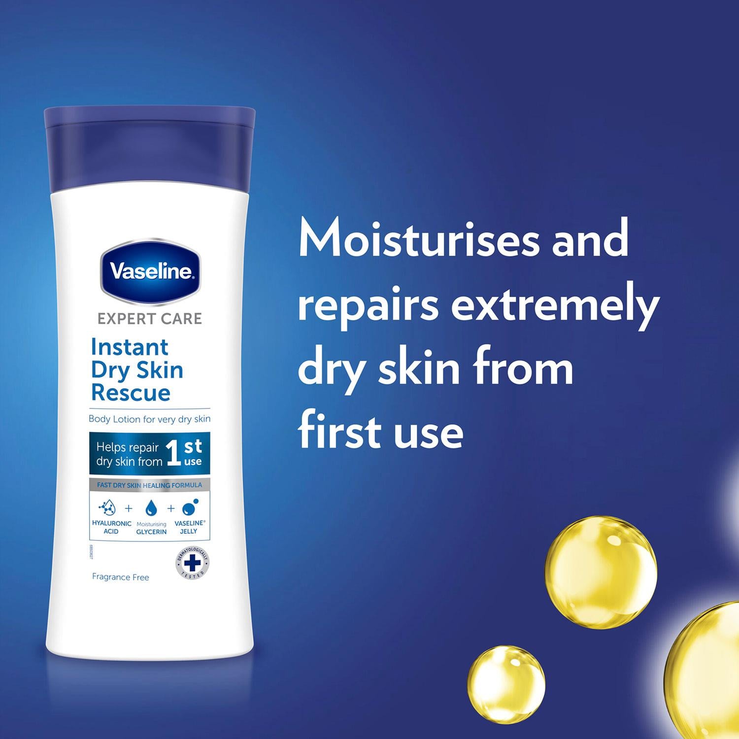 Expert Care Instant Rescue Body Lotion For Dry Skin, 3x 400ml