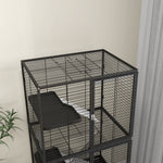 Ferret Cage 136cm Rolling Small Animal Cage W/ 3 Doors, Storage Shelf