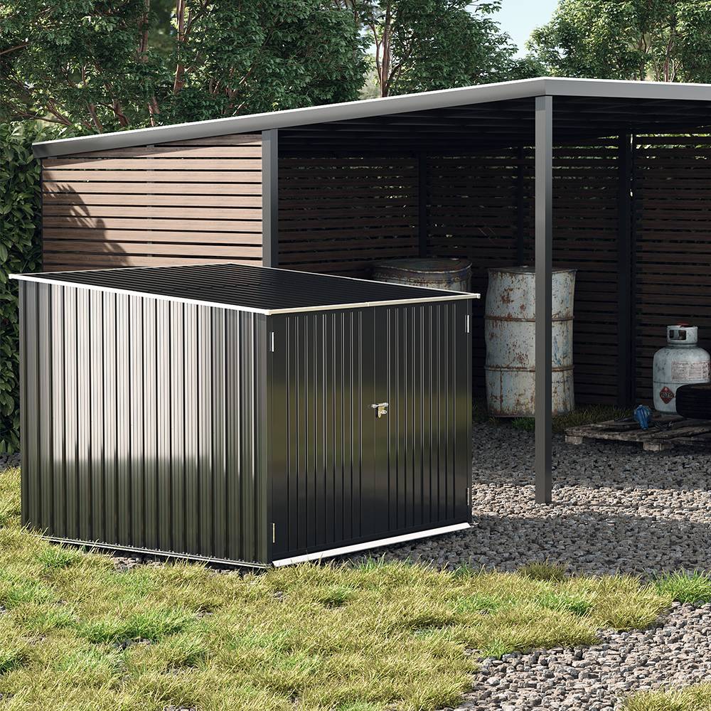 4 Bike Storage Shed Outdoor Lockable Bicycle Storage House Metal Garden Bike Shed with  Racks & Sloped Roof