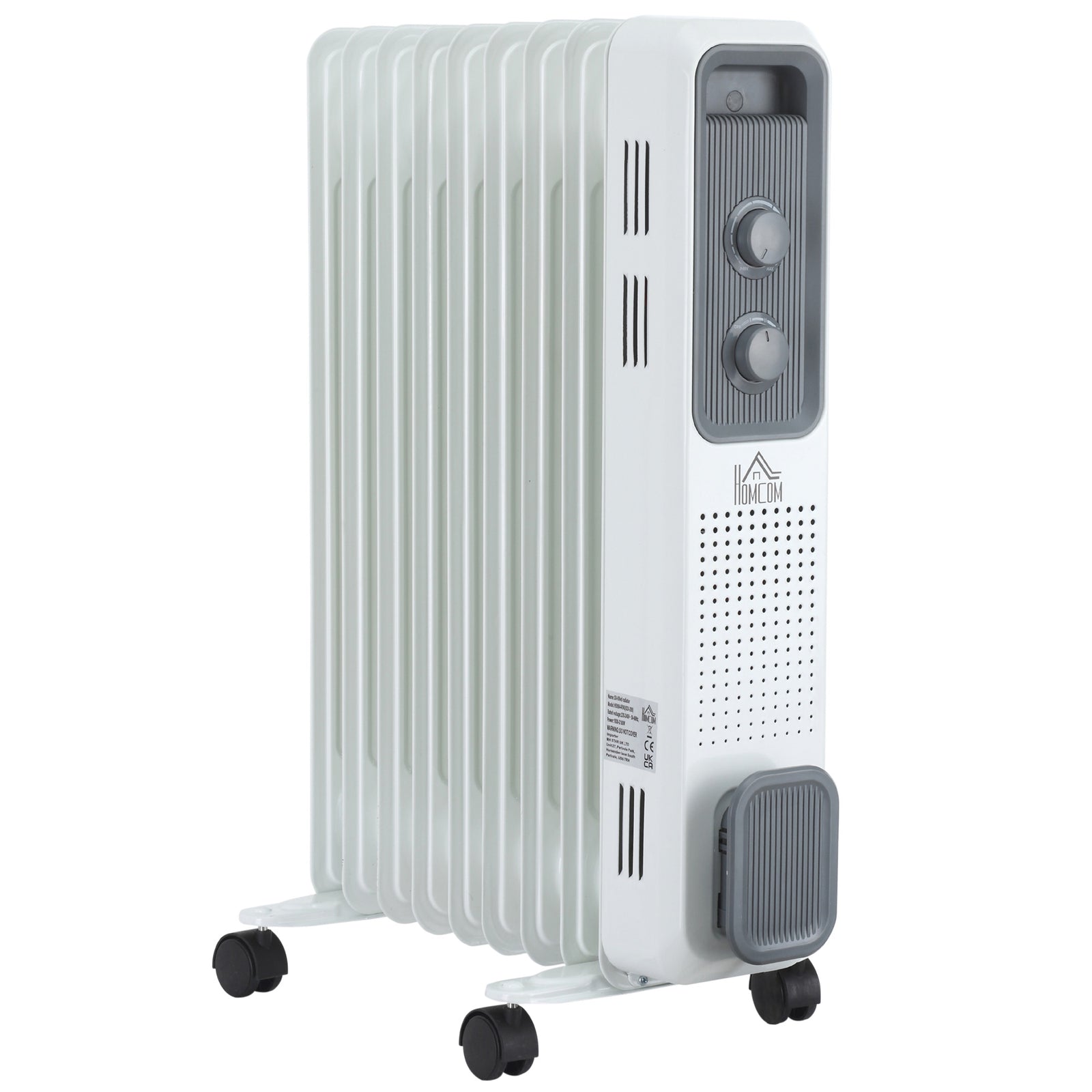 7/9/11 Fin Oil Filled Radiator Portable On Wheels | Medium | White