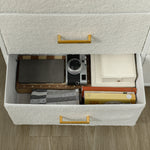 HOMCOM Chest Of Drawers With 9 Drawers, Boucle Storage Organiser, Cream