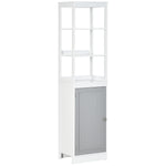Bathroom Tall Storage Cabinet Organizer Tower W/ Door