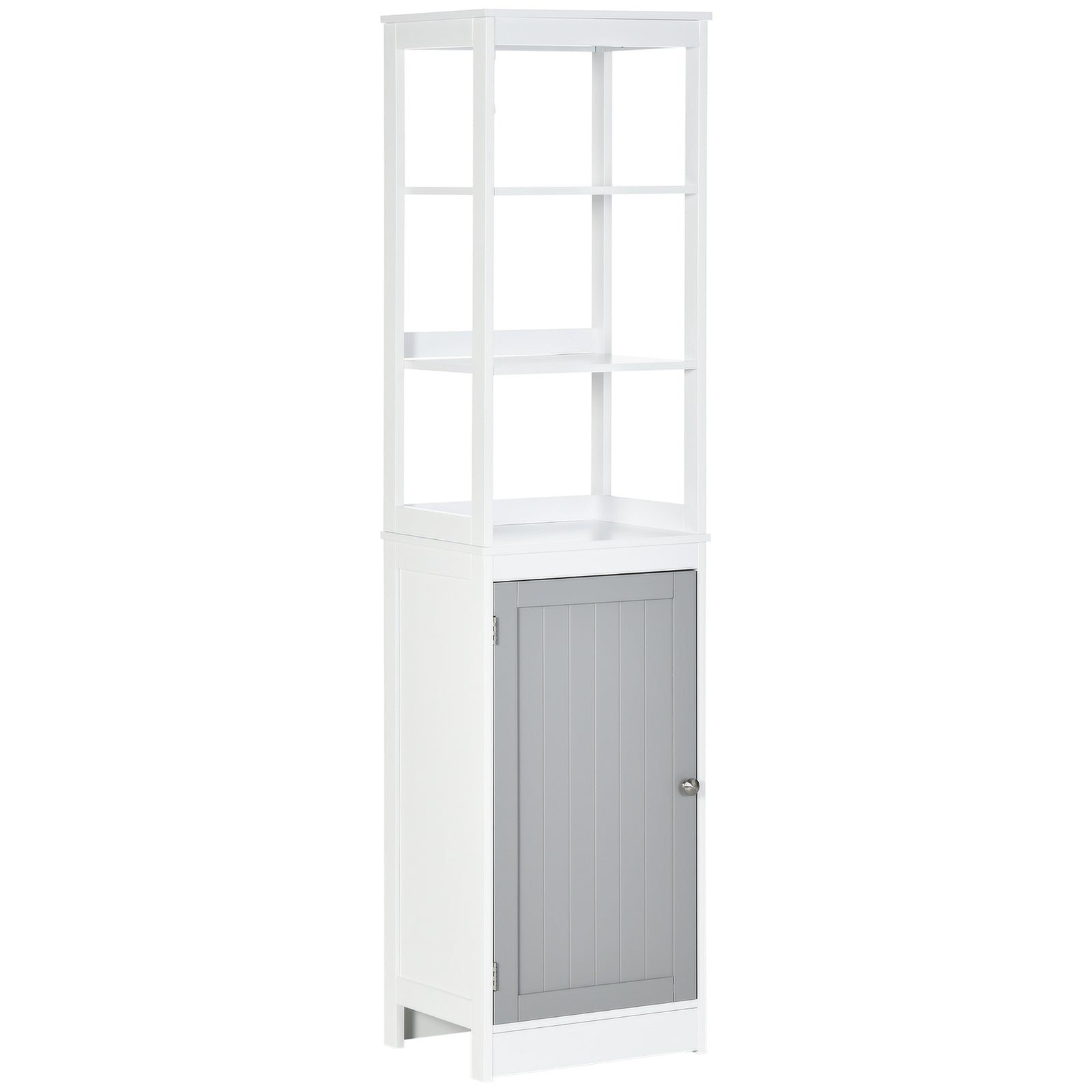 Bathroom Tall Storage Cabinet Organizer Tower W/ Door