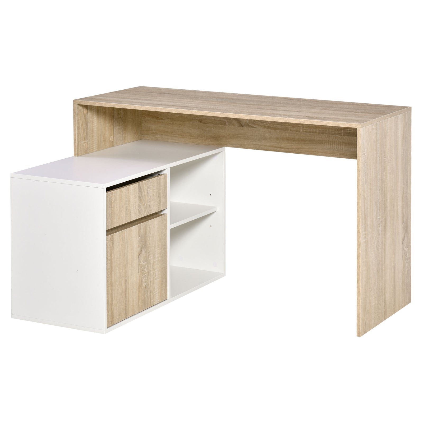 L-shaped Corner Desk With Storage Shelf