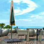 Garden Parasol Cover For 2-4m Outdoor Umbrella Uv Protector | Khaki