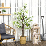 Potted 150cm Artificial Plants Honeysuckle Flower White