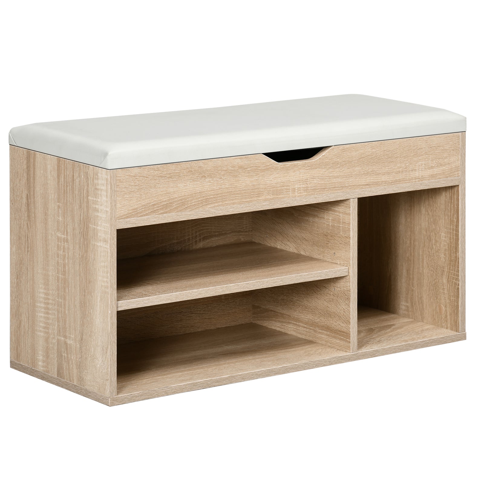 Sit-On Shoe Storage Unit w/ Hidden Compartment Handles | One Size | Gray