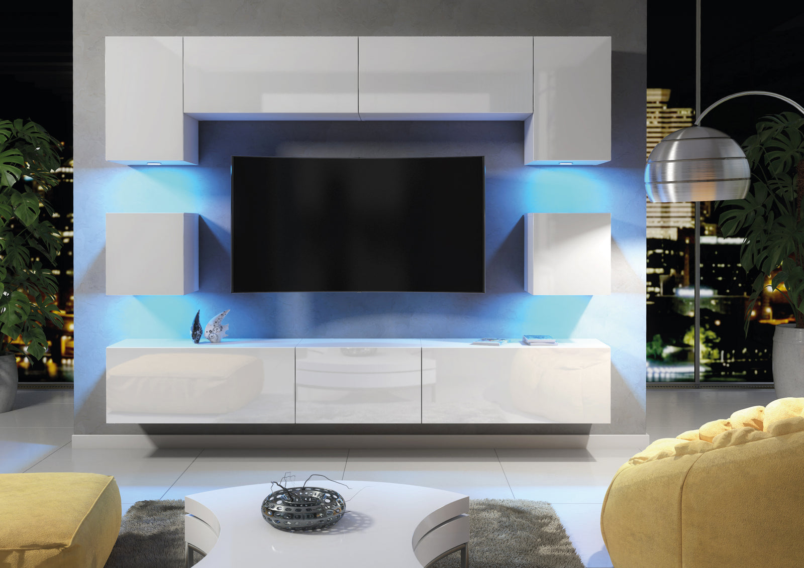 Panorama Wall Tv Unit | White