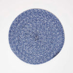 Handwoven Round Placemats Set Of 4 | 40cm | Blue