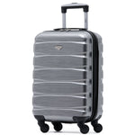 55x35x20cm Cabin Carry On Suitcase Hard Shell Overhead Luggage 100+ Airlines Approved | Cabin | Silver Grey
