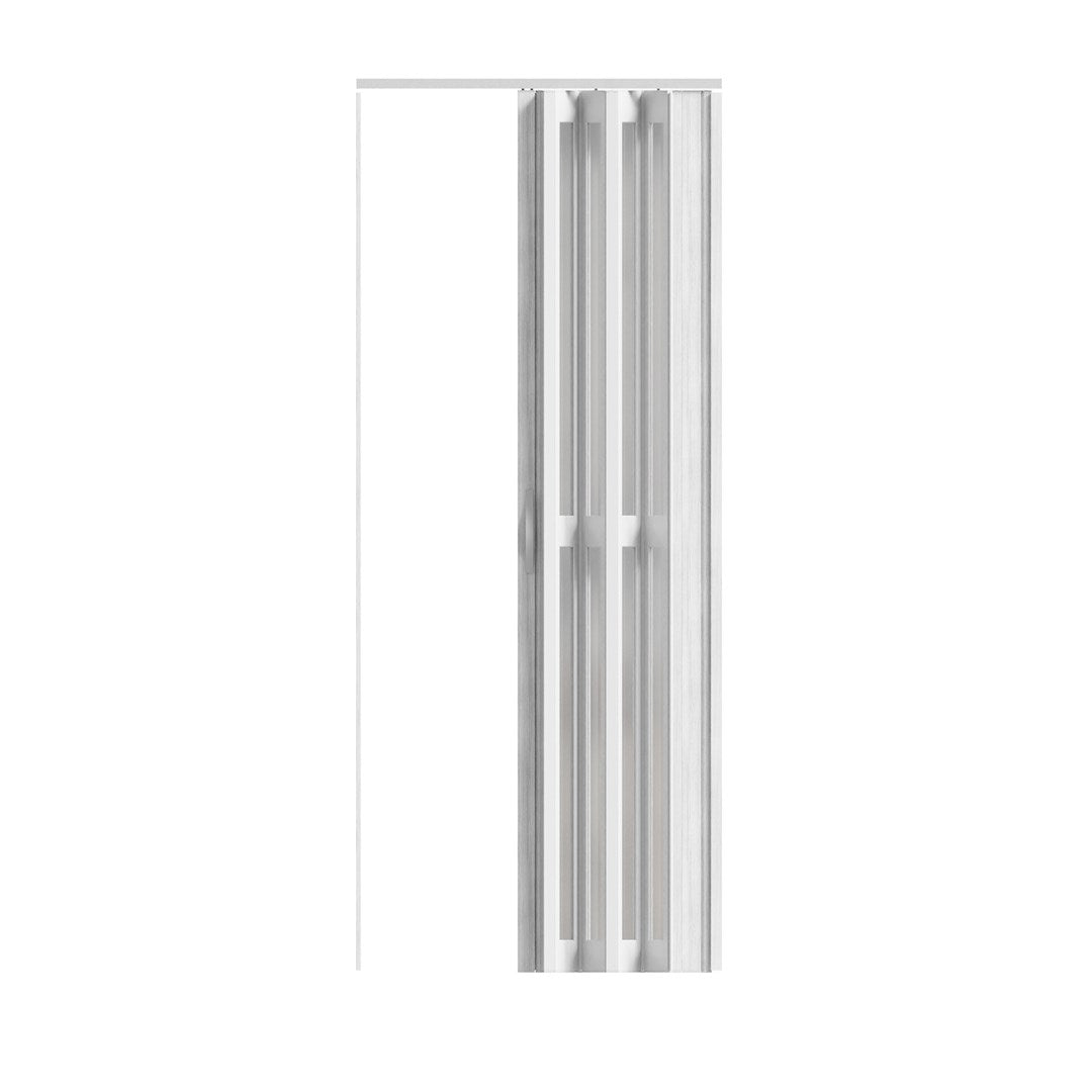 Breeins Magnetic Sliding Pvc Concertina Folding Door With Full Glass Panels