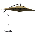3m Cantilever Banana Parasol W/ Cross Base | Brown