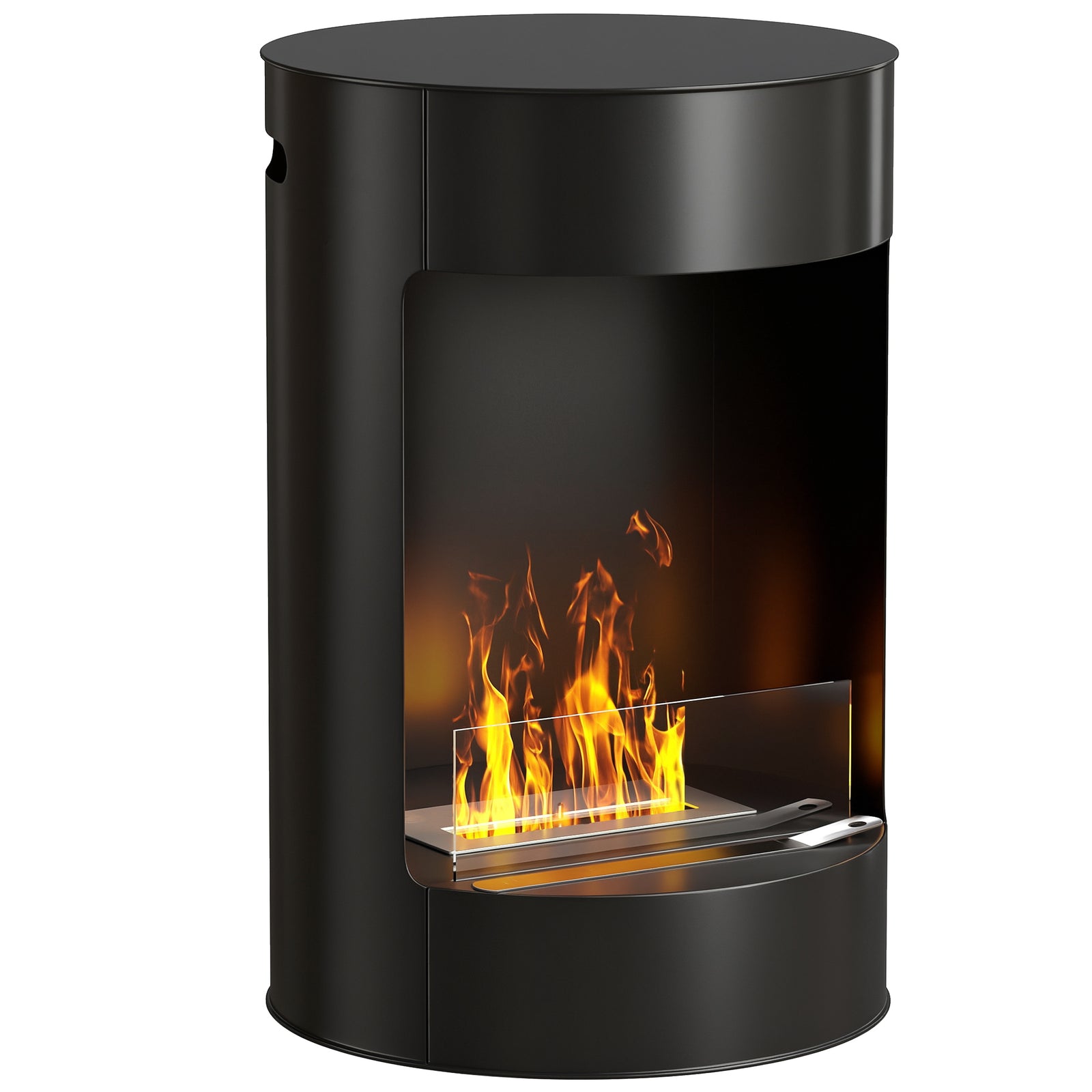 22" Bioethanol Fireplace Stove, Ethanol Fire Burner, Black